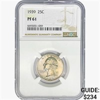 1939 Washington Silver Quarter NGC PF61