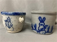 (2) Eldreth Salt Glazed Canisters