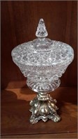 Art Deco Pedestal Covered Candy Dish