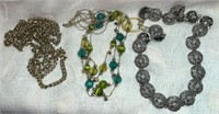 Misc Jewelry Lot:  Gold Tone Necklace, Multi