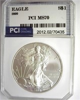 2009 Silver Eagle PCI MS70