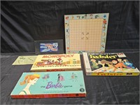 Group of vintage games with Twister, Monopoly,
