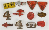 Lot of 12 Vintage 1930's Tin Tobacco Tags: Stag,