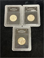 Three Uncirculated Susan B Anthony Dollars