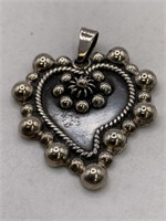 STERLING SILVER HEART PENDANT -MEXICO
