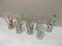 SET OF 8 HANDPAINTED GLASSES