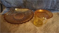 Collection of Yellow/Gold Depression Glass