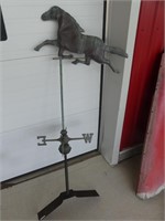 66" TALL ANTIQUE COPPER HORSE WEATHER VANE