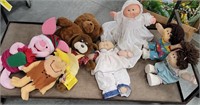 Cabbage patch dolls and stuffed animals