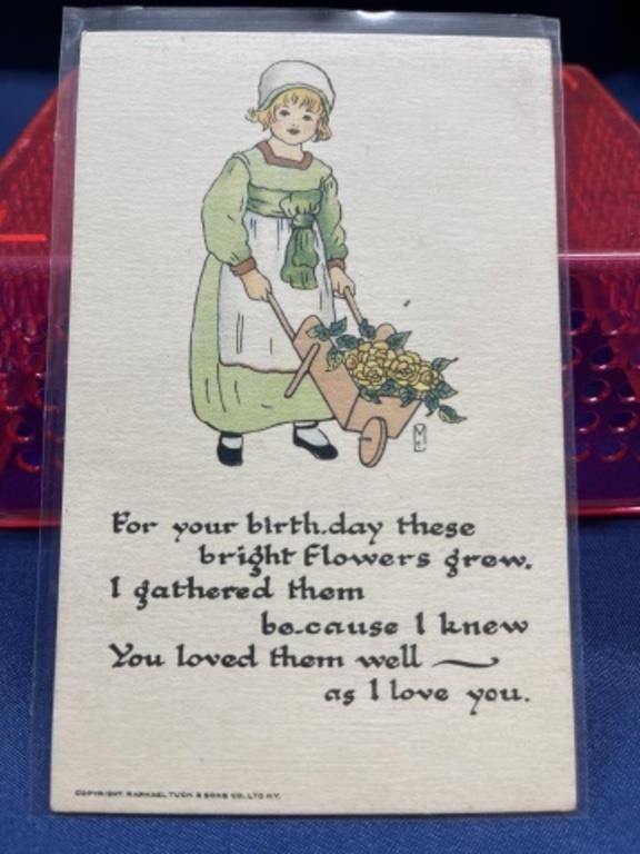 Early 1900s happy birthday postcard