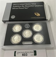 2012 US Mint Quarters Silver Proof Set