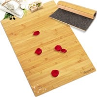 SereneLife Bamboo Bath Mat Floor Rug - Waterproof