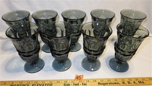 9 FOSTORIA Argus Crystal Tea Glasses Smoke Color