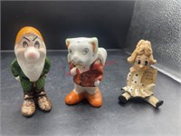 3 small vintage figure lot  (living room)