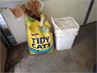 Bucket & Bag Filled w/  Cat Litter