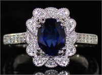 14k Gold 1.86 ct Sapphire & Diamond Ring