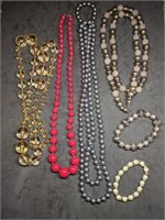 Group of Vintage Bead Style Necklaces Bracelets