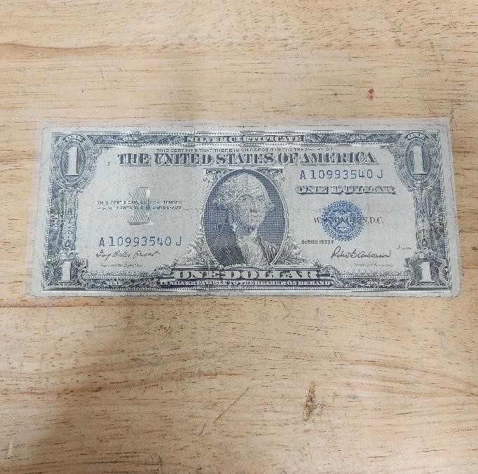 $1 Silver Certificate 1935F Blue Seal