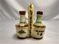 VINTAGE ITALIAN MARMACA POTTERY CERAMIC SALT AND