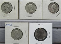 (4) Assorted Washington Silver Quarters and 2002