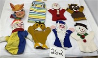 8 vintage hand puppets