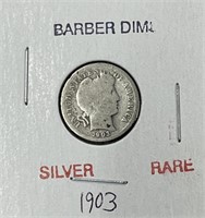 Rare 1903 Silver Barber Dime
