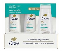 3 x 680 mL Dove Sensitive Skin Body Wash
