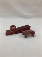 Soap Stone Pipe, 4 1/4”L & Buffalo, 1”T