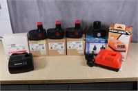 Lot 6 NEW  Rechargable Tool Batteries and Charger.