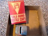 Vintage Gold Bond Bottle Caps, Toy Truck Part