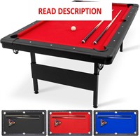 7ft Red GoSports Portable Billiards Table Set