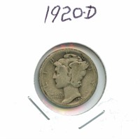 1920-D Mercury Silver Dime