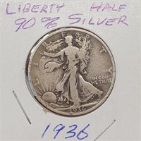 1936 Silver Liberty Half Dollar