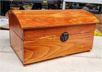 12IN LONG WOODEN KEEPSAKE BOX  / CHEST