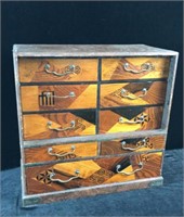 Japanese Marquetry Inlaid Tansu Cabinet