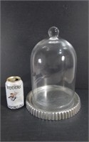 Glass Cloche With Metal Base