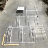 White shelving unit components