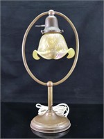 TABLE LAMP WITH LOETZ? ART GLASS SHADE