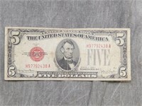 1928 $5 Red Seal US NOTE