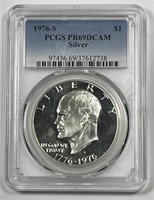 1976-S Eisenhower Silver $1 Proof PCGS PR69 DCAM