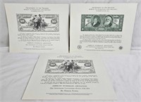 Lot Of Reproduction U S Currency Engraving Prints