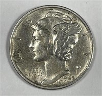 1945-S Micro S Mercury Silver Dime Extra Fine XF