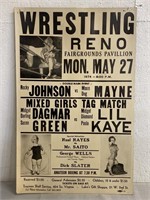 14"x21.75” Vintage Wrestling Advertisement Poster