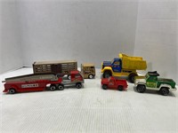 LOT OF VINTAGE TONKA TOY TRUCKS & SEMI TRAILERS