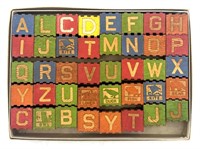 Vintage Wooden Letter & Number Block Set