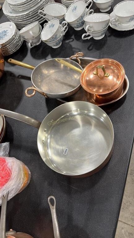 5 COPPER SAUTE PANS