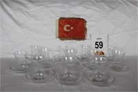 12 Turkish Tea Glasses & Saucers