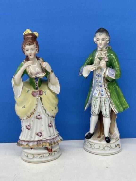 Pair Of Occupied Japan Figurines, 10 " Tall