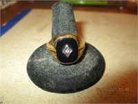 Seta Black Onyx Mens Ring w/ Diamond Chip Tested