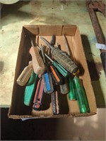 Flat of various screwdrivers